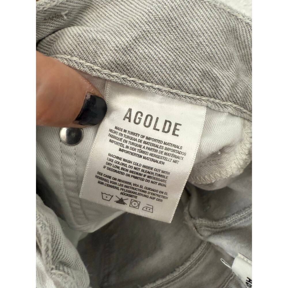 AGOLDE Criss Cross Jeans Women's 24 in Gray 100% Organic Cotton Light Wash - Picture 6 of 8